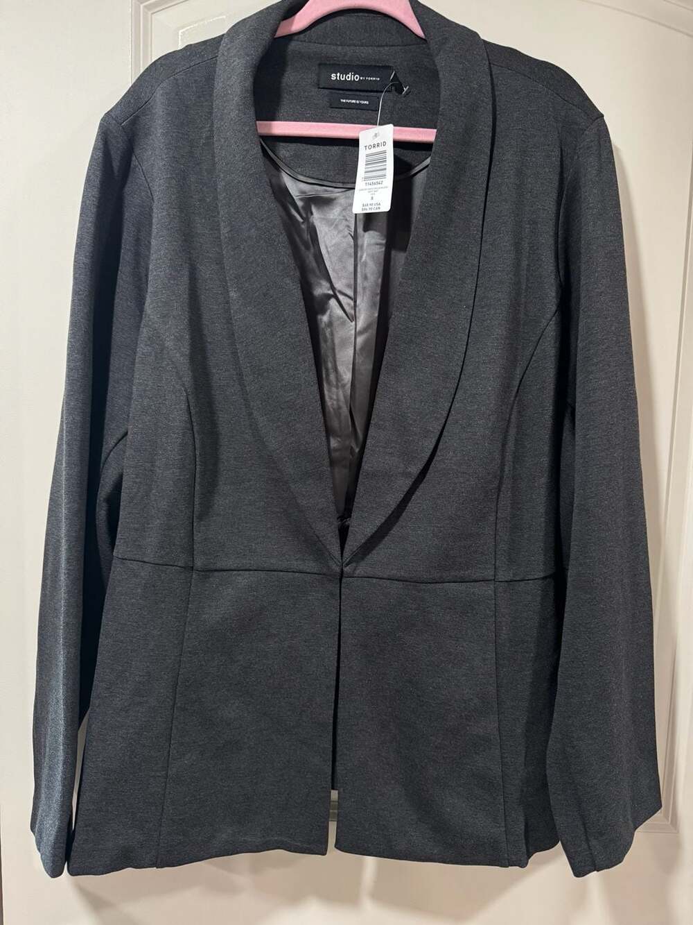 Torrid Studio Gray Peplum Blazer Office Quiet Luxury Career Chic Plus Size 5